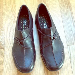 Clarks Black Slip-on Loafers- BRAND NEW